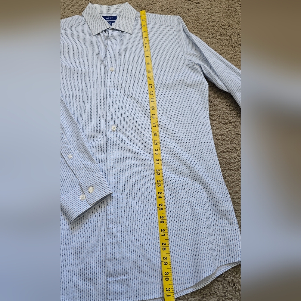 Men's Blue Patterned Buttondown Shirt Size 15 1/2 32/33 , Slim Fit - Picture 5 of 6